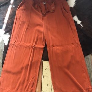 Orange wide leg pants